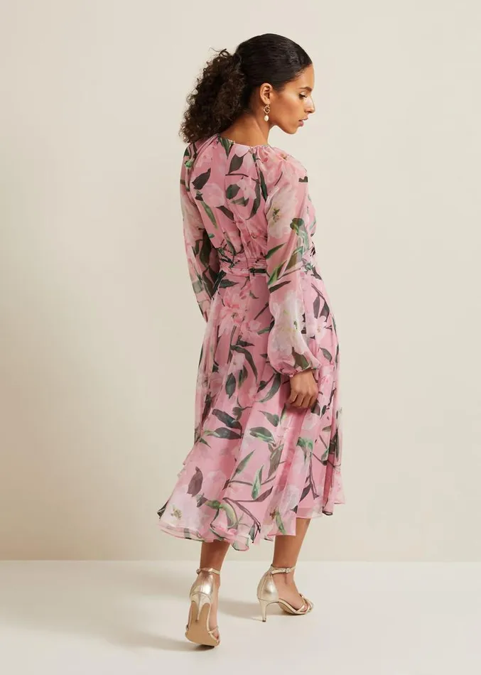 Petite Lina Printed Midi Dress Multicoloured Women Phase Eight Dresses