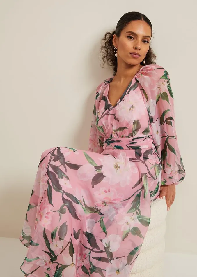 Petite Lina Printed Midi Dress Multicoloured Women Phase Eight Dresses