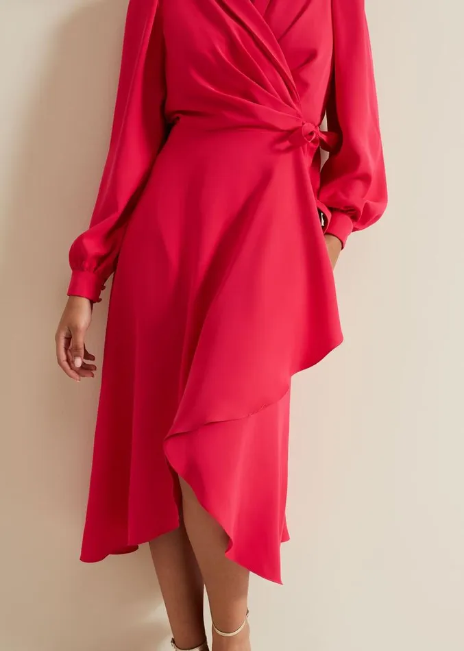Petite Philippa Wrap Dress Pink Women Phase Eight Dresses