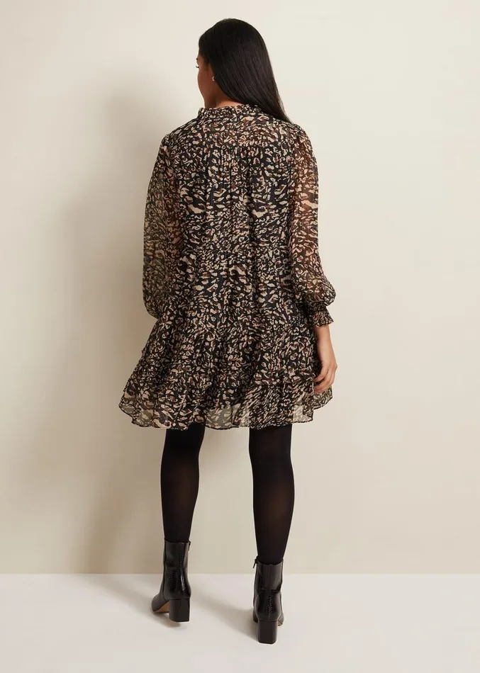 Petite Shreya Leopard Swing Dress Neutral Women Phase Eight Dresses