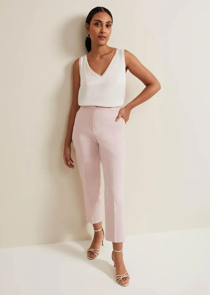 Petite Ulrica Tapered Suit Trouser Antique Rose Women Phase Eight Trousers