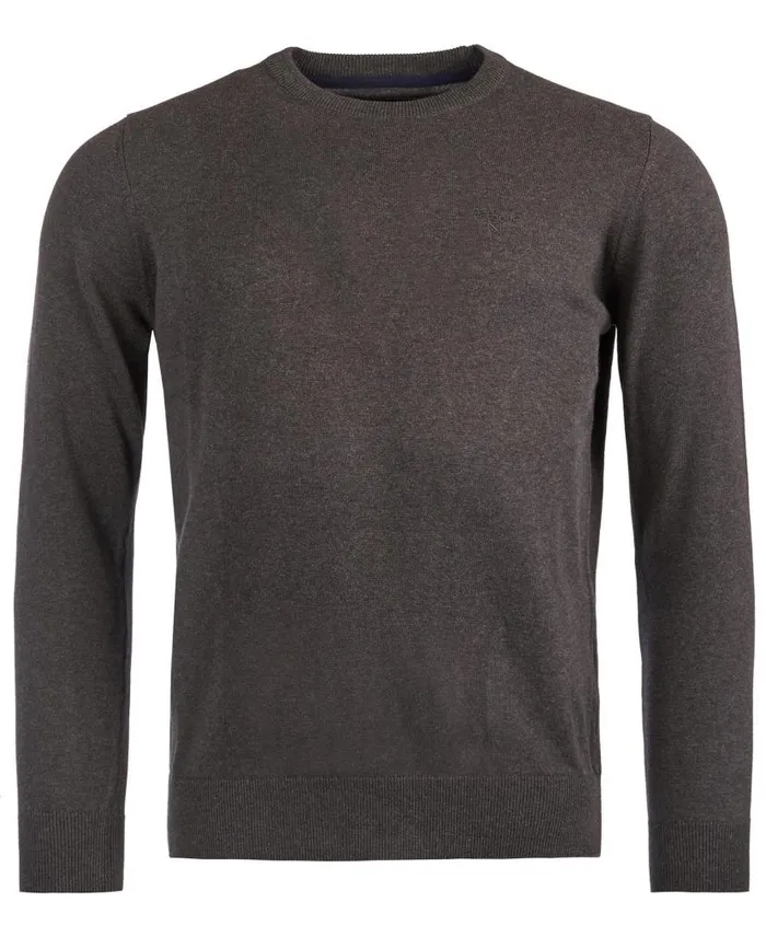 Pima Cotton Crew Neck Navy Men Barbour Jumpers