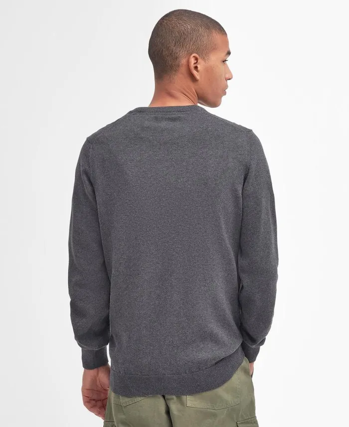 Pima Cotton Crew Neck Navy Men Barbour Jumpers