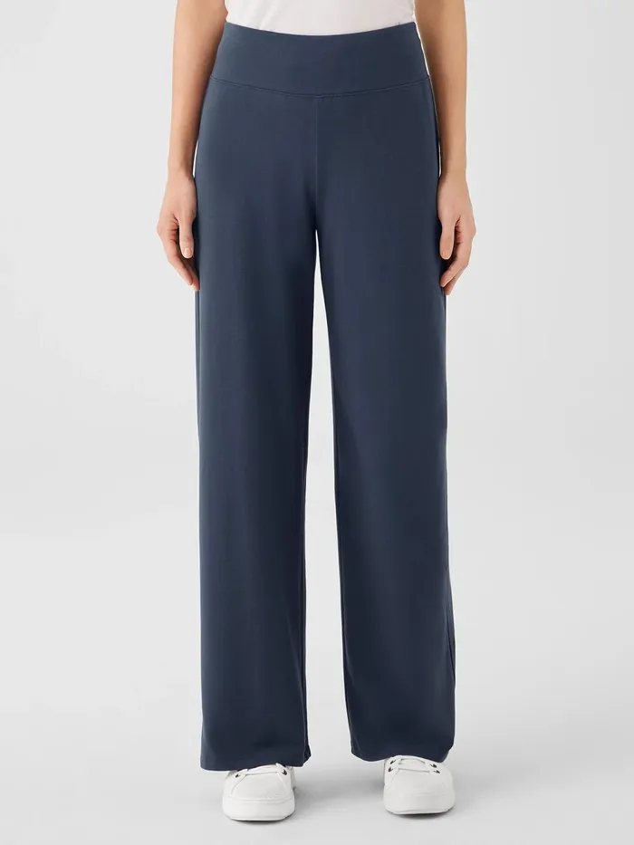 Pima Cotton Stretch Jersey WideLeg Pant Ocean Women Eileen Fisher Pants Shorts and Jumpsuits