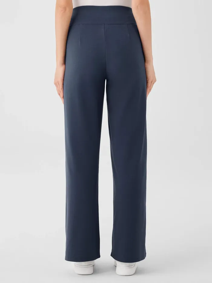 Pima Cotton Stretch Jersey WideLeg Pant Ocean Women Eileen Fisher Pants Shorts and Jumpsuits