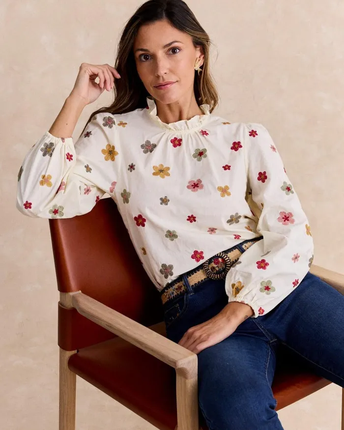 Polin Et Moi Auri Flowers Shirt Raw Women Blouses And Shirts Polin Et Moi Auri Flowers Shirt Raw Women Blouses And Shirts