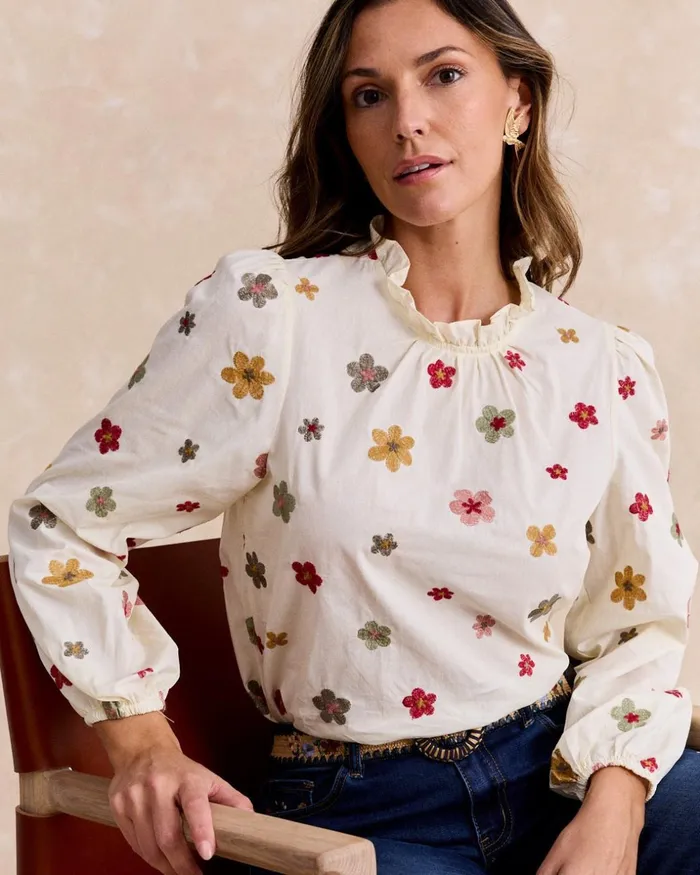 Polin Et Moi Auri Flowers Shirt Raw Women Blouses And Shirts Polin Et Moi Auri Flowers Shirt Raw Women Blouses And Shirts