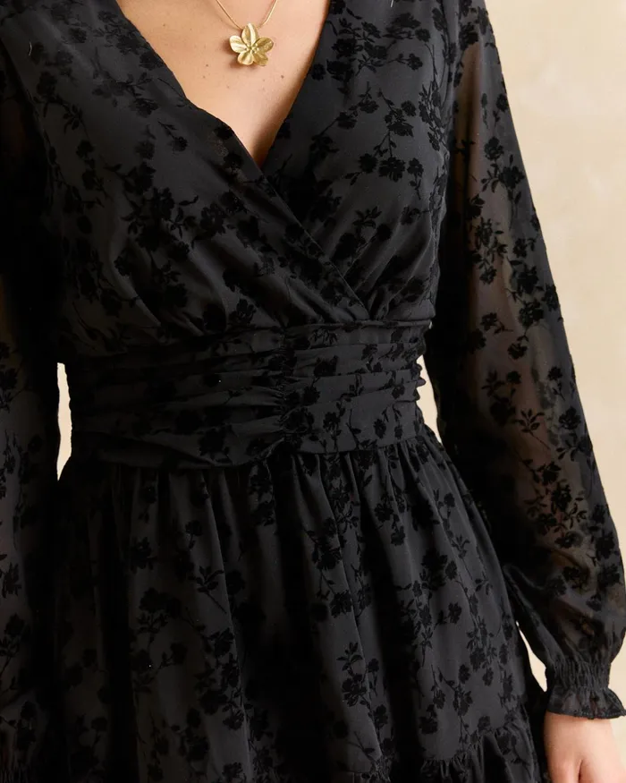 Polin Et Moi Belinda Flocked Dress Black Women Dresses And Jumpsuits Polin Et Moi Belinda Flocked Dress Black Women Dresses And Jumpsuits
