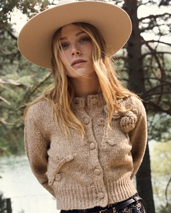 Polin Et Moi Cardigan Knitted Cloe Camel Women Cardigans And Sweaters