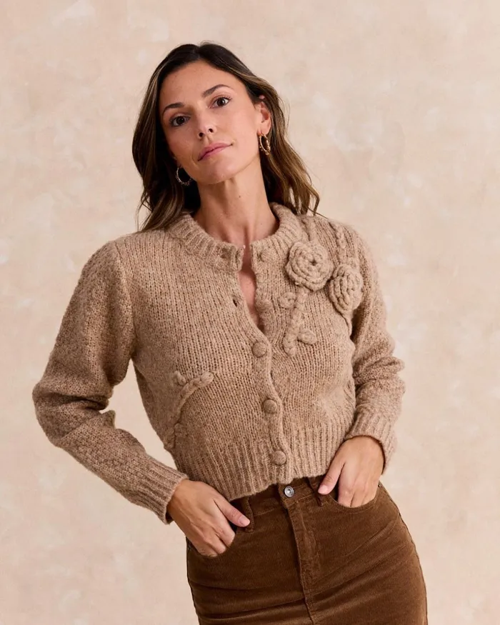 Polin Et Moi Cardigan Knitted Cloe Camel Women Cardigans And Sweaters Polin Et Moi Cardigan Knitted Cloe Camel Women Cardigans And Sweaters
