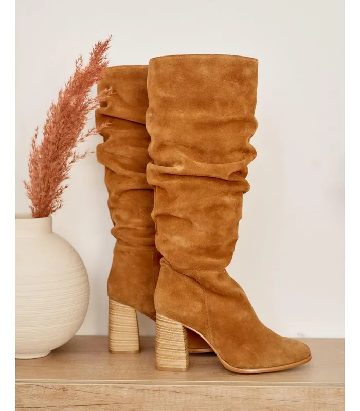 Polin Et Moi Cosette Wrinkled Boot Leather Women Boots