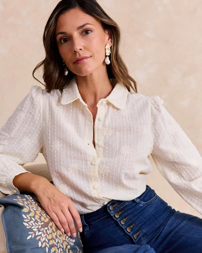 Polin Et Moi Daisy Collar Shirt Raw Women Blouses And Shirts