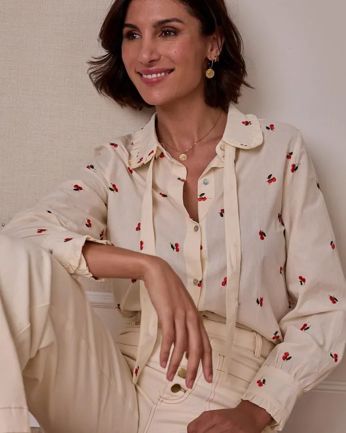 Polin Et Moi Danila Cherry Shirt Raw Women Blouses And Shirts