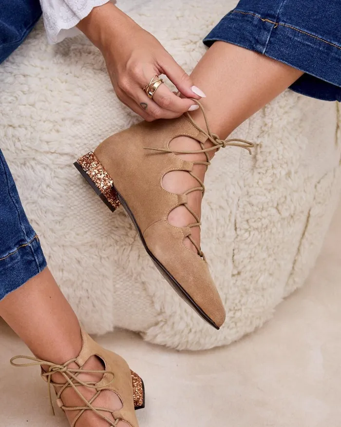 Polin Et Moi Galena LaceUp Ankle Boots Camel Women Ankle Boots