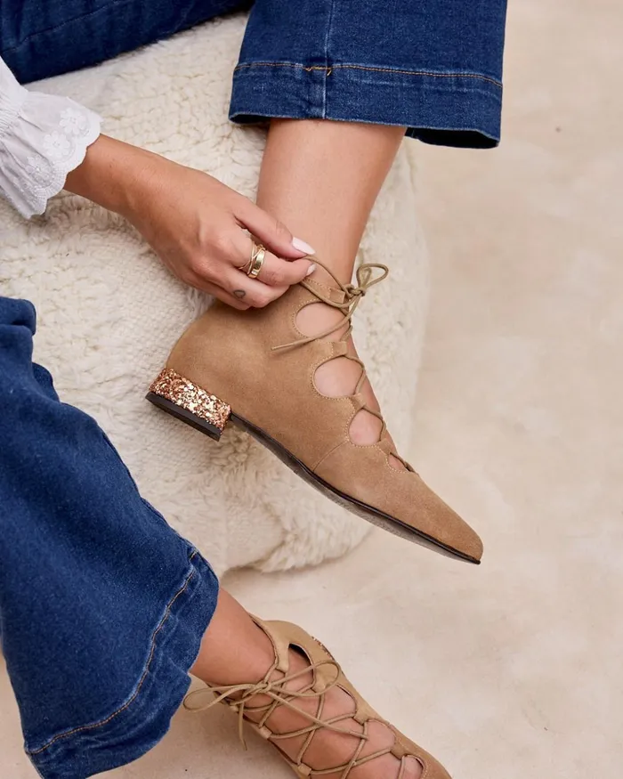 Polin Et Moi Galena LaceUp Ankle Boots Camel Women Ankle Boots Polin Et Moi Galena LaceUp Ankle Boots Camel Women Ankle Boots