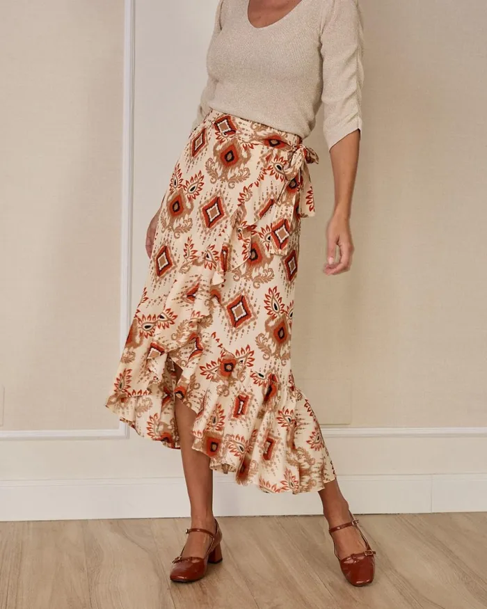 Polin Et Moi Giselle Africa Skirt Beige Women Skirts