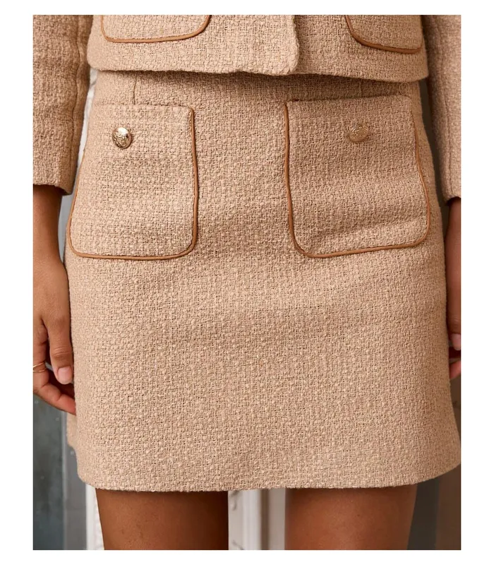 Polin Et Moi Kavive Pocket Skirt Beige Women Skirts Polin Et Moi Kavive Pocket Skirt Beige Women Skirts