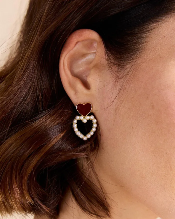 Polin Et Moi Lore Heart Earring Garnet Women Jewelry