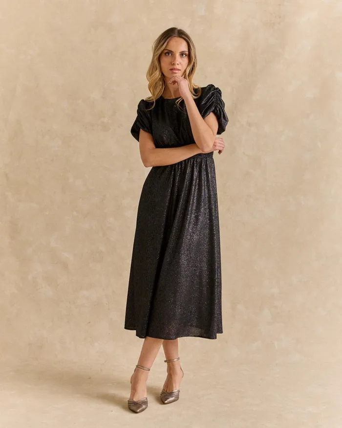 Polin Et Moi Lurex Minga Dress Grey Women Dresses And Jumpsuits