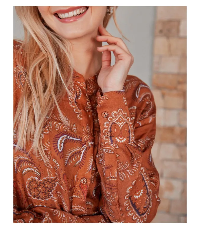 Polin Et Moi Printed Blouse Manuella Tile Women Blouses And Shirts Polin Et Moi Printed Blouse Manuella Tile Women Blouses And Shirts