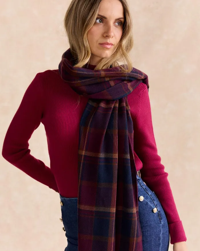 Polin Et Moi Ritana Striped Scarf Cherry Women Hats And Scarves