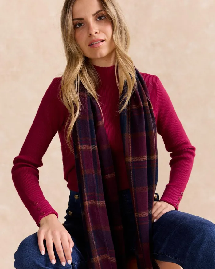 Polin Et Moi Ritana Striped Scarf Cherry Women Hats And Scarves Polin Et Moi Ritana Striped Scarf Cherry Women Hats And Scarves