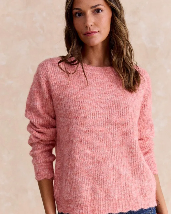 Polin Et Moi Sweater Covi Buttons Peach Women Cardigans And Sweaters