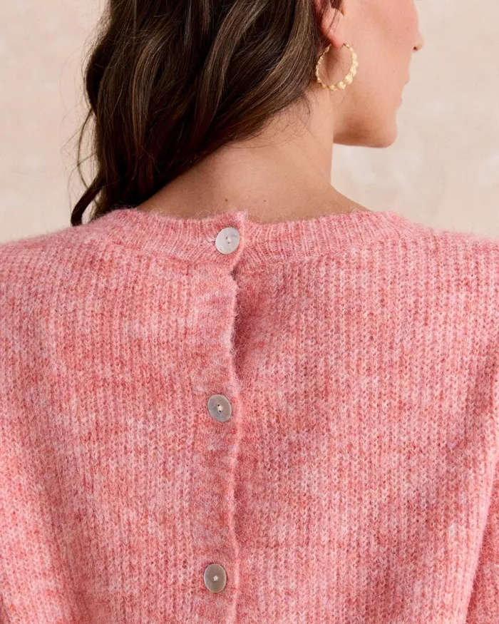 Polin Et Moi Sweater Covi Buttons Peach Women Cardigans And Sweaters Polin Et Moi Sweater Covi Buttons Peach Women Cardigans And Sweaters