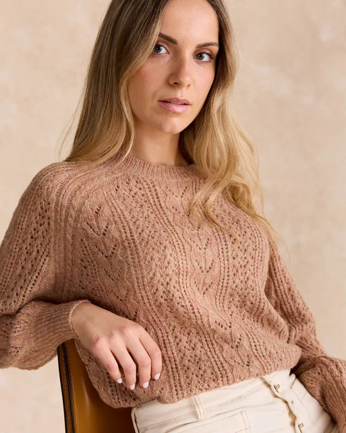 Polin Et Moi Sweater Knitted Alegri Camel Women Cardigans And Sweaters