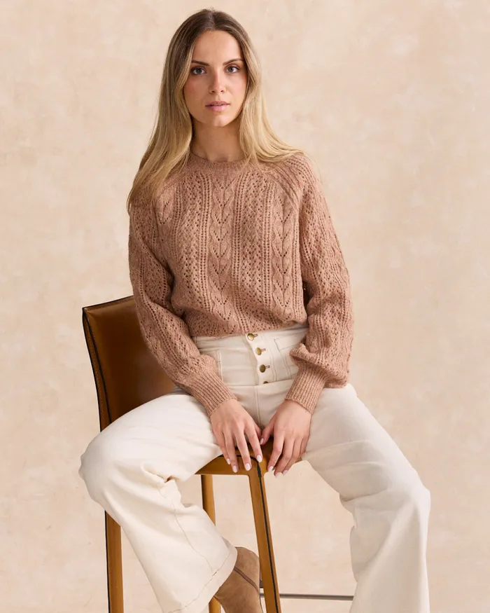 Polin Et Moi Sweater Knitted Alegri Camel Women Cardigans And Sweaters Polin Et Moi Sweater Knitted Alegri Camel Women Cardigans And Sweaters