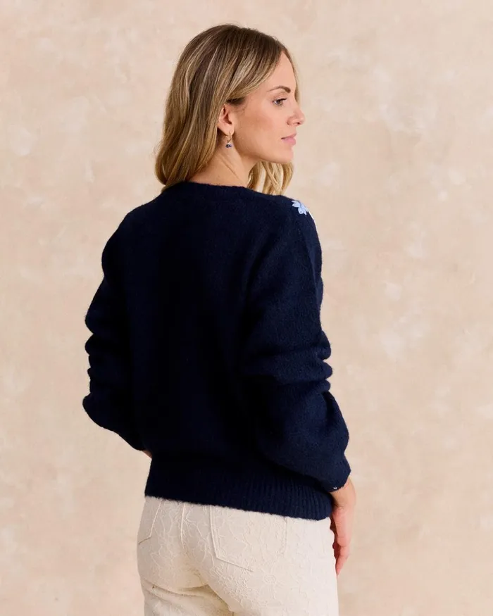 Polin Et Moi Sweater Knitted Cinchona Marine Women Cardigans And Sweaters Polin Et Moi Sweater Knitted Cinchona Marine Women Cardigans And Sweaters