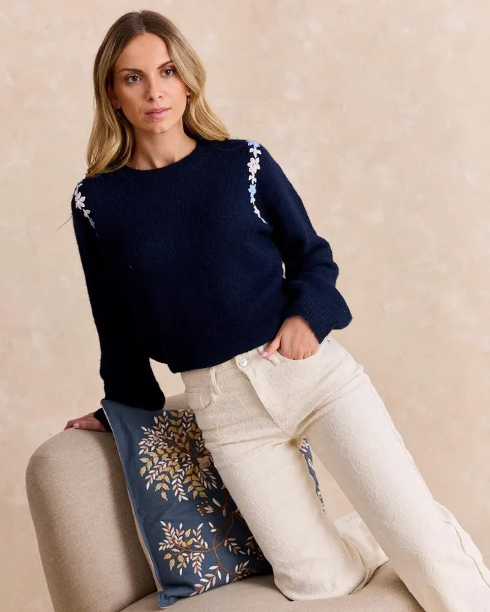 Polin Et Moi Sweater Knitted Cinchona Marine Women Cardigans And Sweaters Polin Et Moi Sweater Knitted Cinchona Marine Women Cardigans And Sweaters