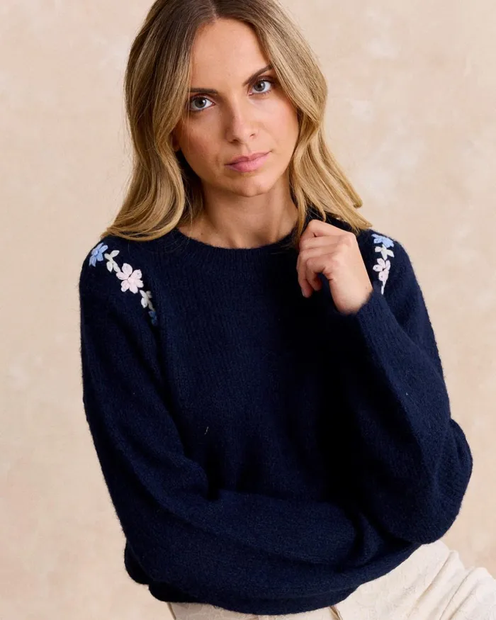Polin Et Moi Sweater Knitted Cinchona Marine Women Cardigans And Sweaters Polin Et Moi Sweater Knitted Cinchona Marine Women Cardigans And Sweaters