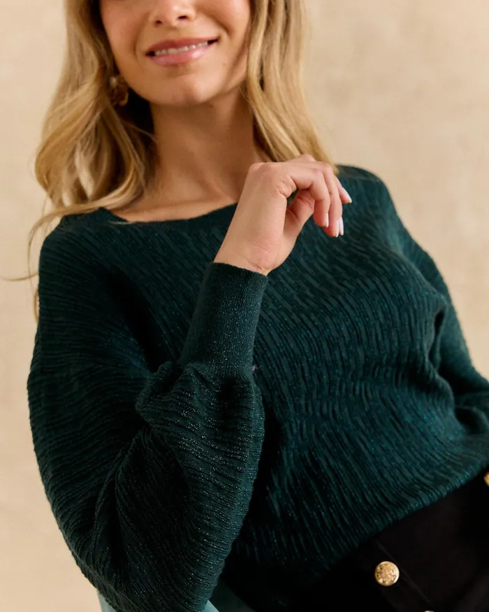 Polin Et Moi Sweater Lurex Carmina Green Forest Women Cardigans And Sweaters Polin Et Moi Sweater Lurex Carmina Green Forest Women Cardigans And Sweaters