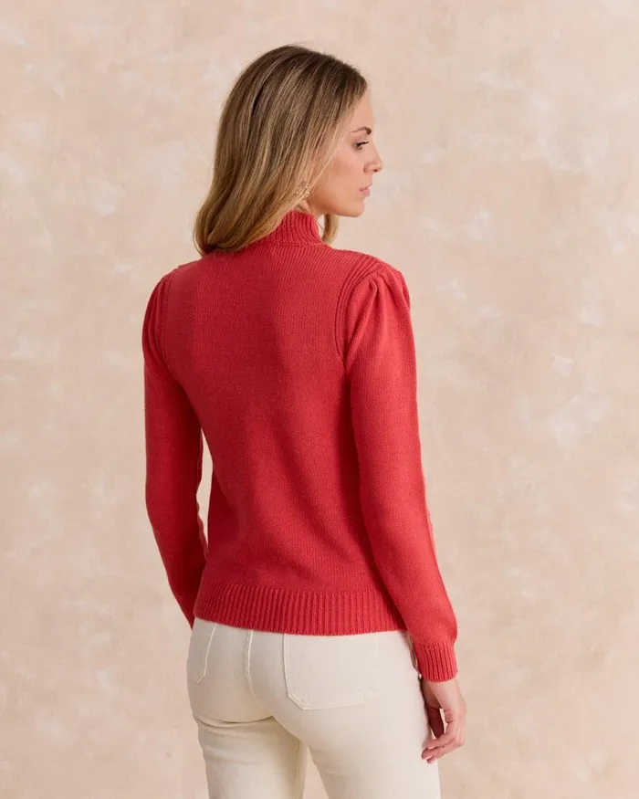 Polin Et Moi Sweater Minerta Neck Coral Women Cardigans And Sweaters Polin Et Moi Sweater Minerta Neck Coral Women Cardigans And Sweaters