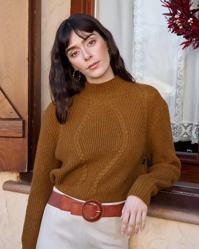 Polin Et Moi Sweater Mireya Neck Leather Women Cardigans And Sweaters Polin Et Moi Sweater Mireya Neck Leather Women Cardigans And Sweaters
