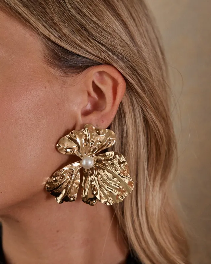 Polin Et Moi Zuna Flower Earrings Gold Women Jewelry
