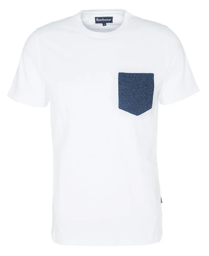 Powburn Pocket TShirt Classic White Men Barbour TShirts