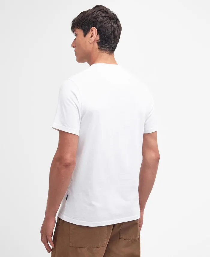 Powburn Pocket TShirt Classic White Men Barbour TShirts