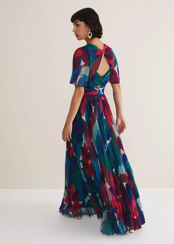 Priscilla Abstract Floral Pleated Maxi Dress Multicoloured Women Phase Eight Dresses Priscilla Abstract Floral Pleated Maxi Dress Multicoloured Women Phase Eight Dresses