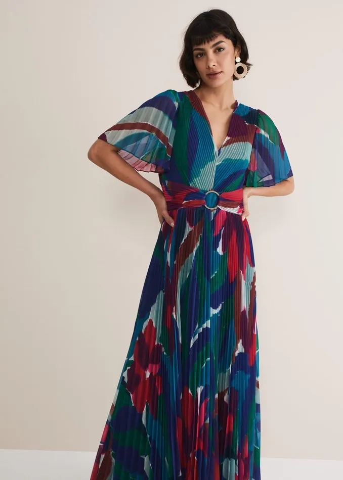 Priscilla Abstract Floral Pleated Maxi Dress Multicoloured Women Phase Eight Dresses Priscilla Abstract Floral Pleated Maxi Dress Multicoloured Women Phase Eight Dresses