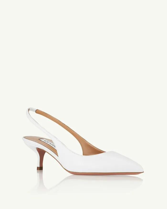 Purist Sling 50 White Women Aquazzura Pumps