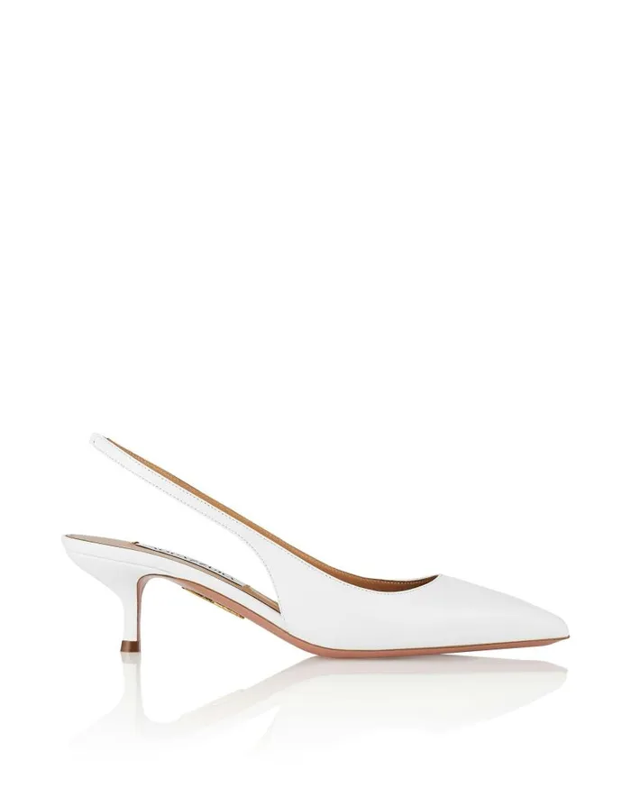 Purist Sling 50 White Women Aquazzura Pumps Purist Sling 50 White Women Aquazzura Pumps