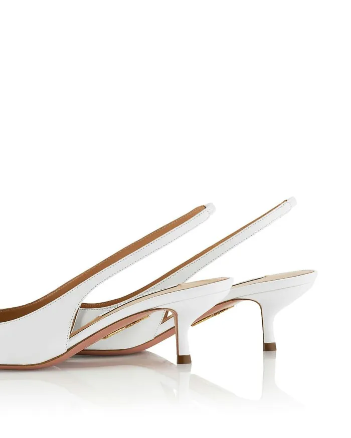 Purist Sling 50 White Women Aquazzura Pumps Purist Sling 50 White Women Aquazzura Pumps