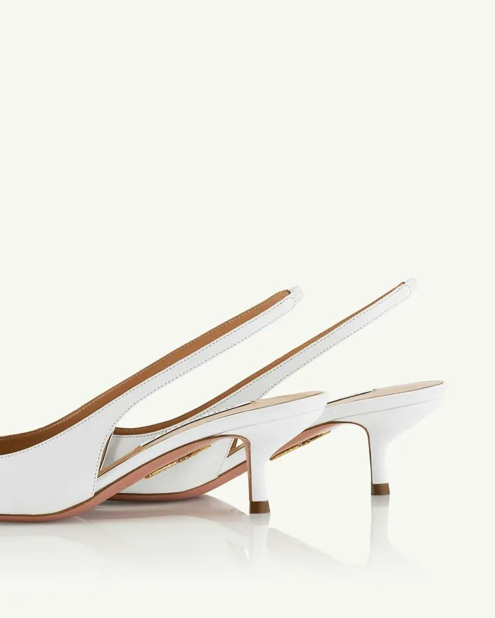 Purist Sling 50 White Women Aquazzura Pumps Purist Sling 50 White Women Aquazzura Pumps