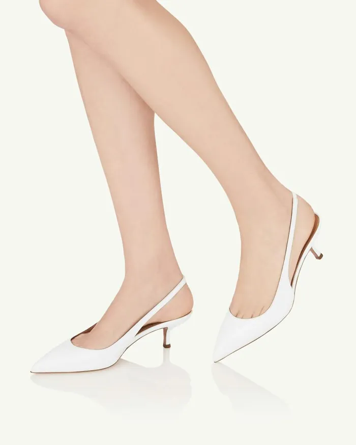 Purist Sling 50 White Women Aquazzura Pumps Purist Sling 50 White Women Aquazzura Pumps