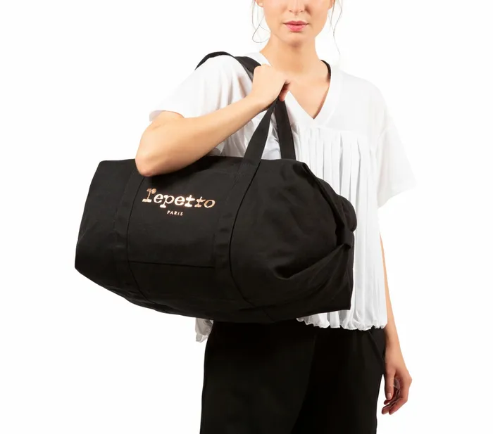 Repetto Womens Dance Bags Cotton Duffle Bag Size L Black Gift 4 You