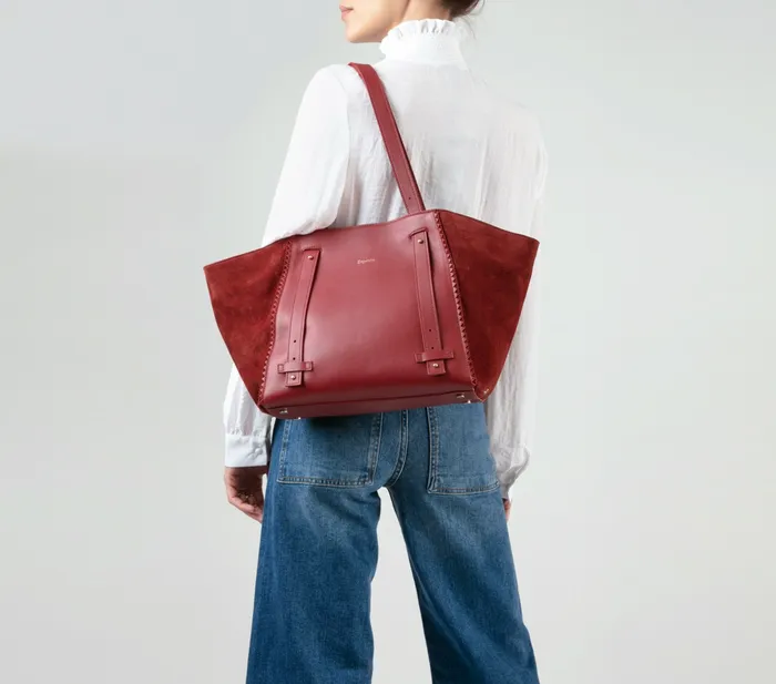 Repetto Womens Shoulder Bags Double Vie Bag Carmine Red Cheap On Sale