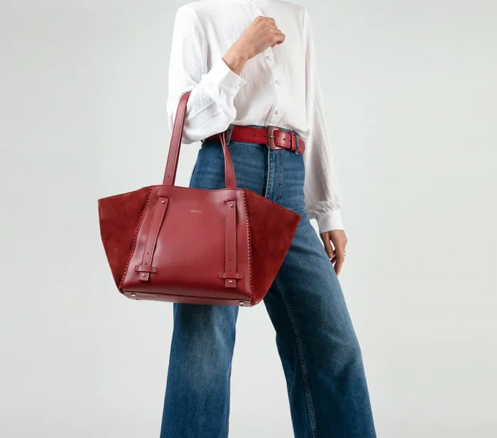 Repetto Womens Shoulder Bags Double Vie Bag Carmine Red Cheap On Sale