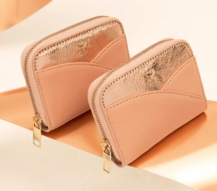 Repetto Womens Small Leather Goods Zippered Wallet Biscuit Nude And Pink Gold Online